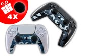 TURQERO Playstation 5 controller faceplate set - controller behuizing - camouflage blauw - geschikt voor playstation 5 controller - inclusief thumb grips