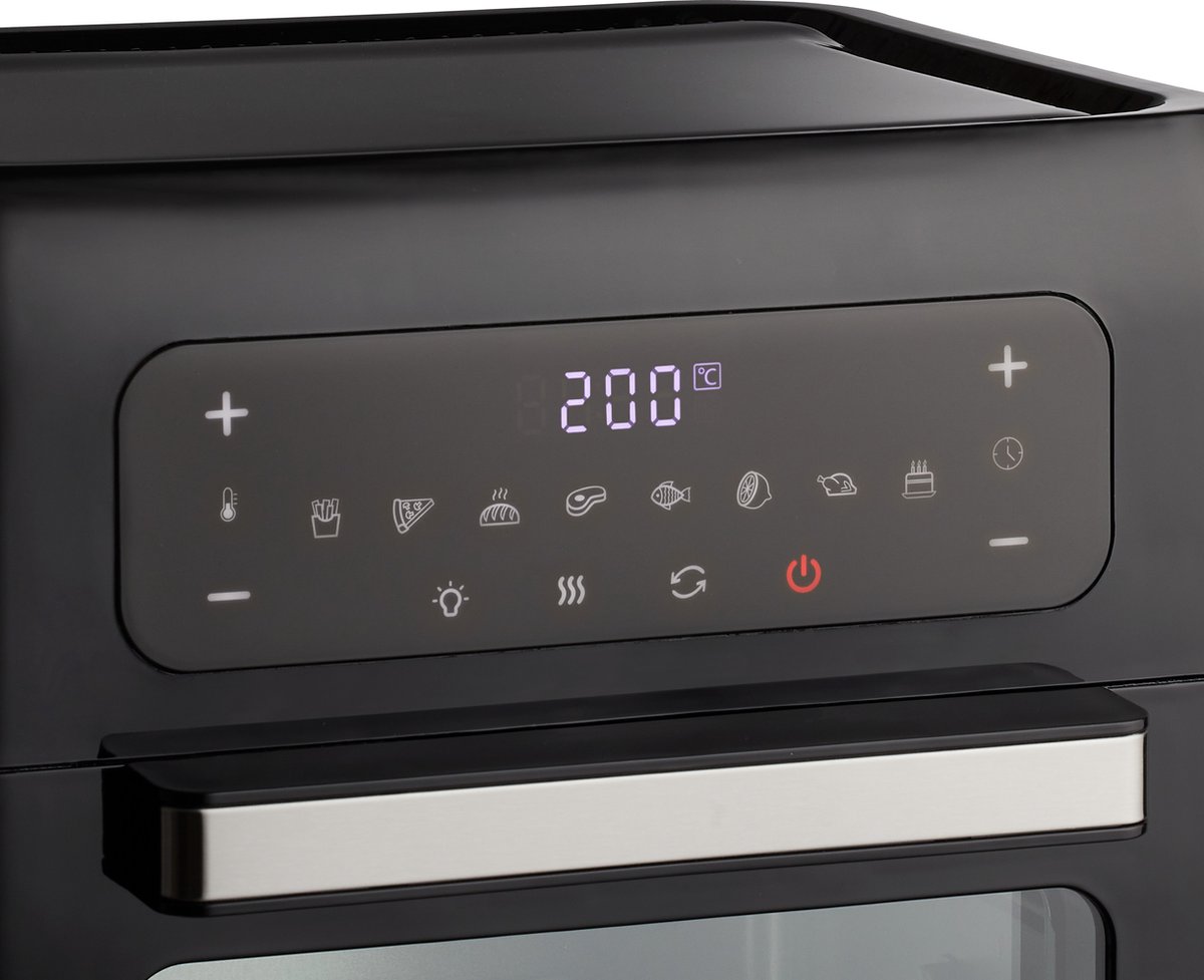 Tomado TAF1201B - Airfryer oven - Hetelucht friteuse - 12 liter - 8 programma's - PFAS vrij - 1500 watt - Zwart — afbeelding 4