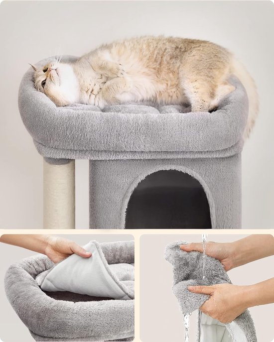 Mekidulu Krabpaal Van 165 Cm – Mega Kattentoren Met Ruimtecapsule, Sisaltouwen, Ladder, Grot En Pluche Platforms – Ideaal Voor Meerdere Katten, Draagkracht 25 Kg