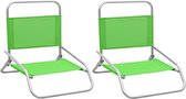 Strandstoel Inklapbaar - Strandstoel Opvouwbaar - Strandstoel Volwassenen - Strandstoel Verstelbaar - Groen