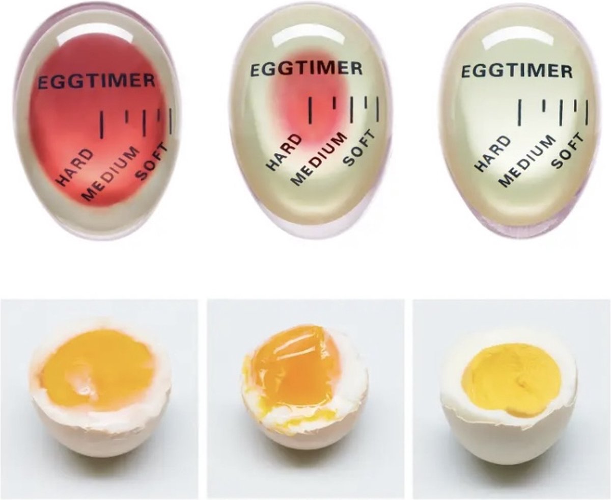 Eggtimers, 2 stuks, om ei-rijpheid te veranderen, veilig, niet-giftig, duurzaam, kookt-ei-timer