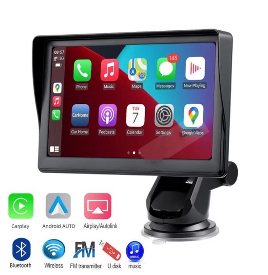 CarPlay 7 inch - 2023 - Apple Carplay (draadloos) - Android Auto - Universeel - Bluetooth - Touchscreen - Autonavigatie / CarPlay - auto - ontkoppel baar - autonavigatiesystemen