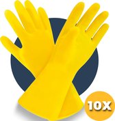Gants de nettoyage - 10 pièces - taille M - gants en caoutchouc imperméables - Gants de ménage Pasper - Latex naturel pur jaune