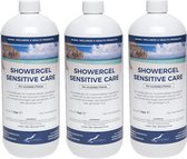 Douchegel Sensitive Care 1 Liter - set van 3 stuks - Showergel
