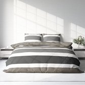 Dekbedovertrek 100% Katoen Premium - 240 x 220cm (Lits-jumeaux) - Fresh Grey Lines