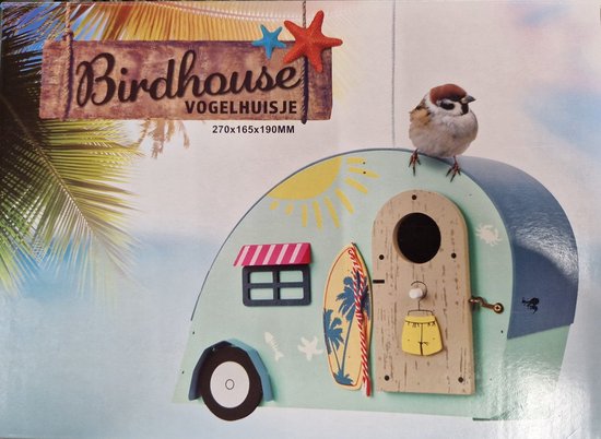 vogelhuis - vogelhuisje - vogelhuisje in de vorm van een caravan - tuin - Merkloos