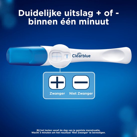 Clearblue Zwangerschapstest Snelle Detectie - Uitslag Binnen Één Minuut - 2 Testen - Clearblue
