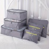 Cubes d'emballage Set 6 pièces - Organisateur de valise - Sac de voyage - Set organisateur de Vêtements - Cubes de sac à dos - Sacs de rangement - Cubes de sac à dos - Voyages - Grijs