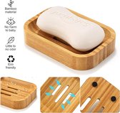 SHOP YOLO- Porte-savon - Support en bambou naturel pour salle de bain - 2 pièces