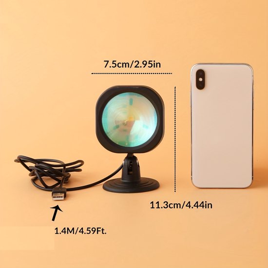 Lampe Nivard Sunset - Lampe de projection - Projecteur - Arc-en-ciel - Lampe solaire - Lampe Golden Hour - Tiktok