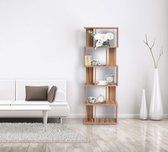 Bruine boekenkast, plank met 5 planken, hout, voor moderne meubels, kantoorruimte - Afmetingen: 172,5 x 60 x 24 cm (HxBxD)