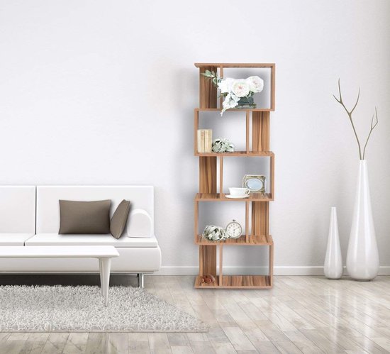 Smalle boekenkast met lade - 52 cm - geolied eikenhout - OLLIE