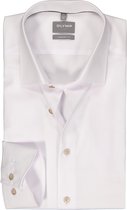 OLYMP comfort fit overhemd - structuur - wit - Strijkvrij - Boordmaat: 48
