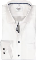 MARVELIS modern fit overhemd - structuur - wit - Strijkvrij - Boordmaat: 45