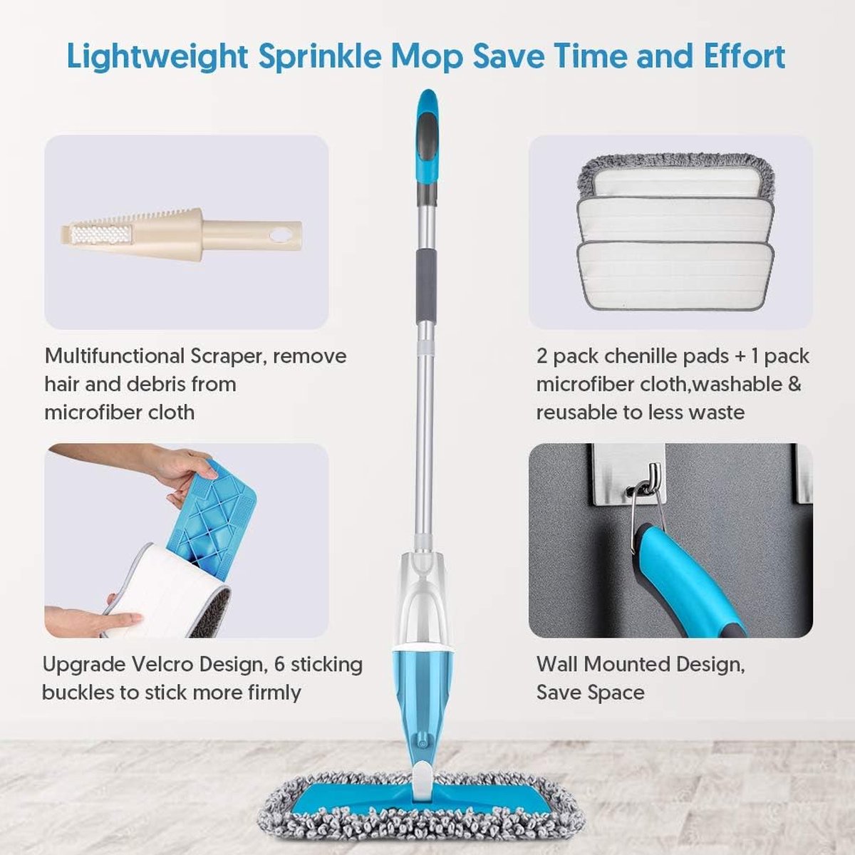 BOTC Dweil - 2 IN 1 Mop - Blauw thumbnail 3