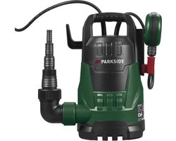 PARKSIDE® Dompelpomp 400 W - Debiet: max. 9000 l/u - Onderdompelingsdiepte: max. 7 m - Ideaal voor het leegpompen en overpompen van regentonnen, vijvers, bouwputten met grondwater of kelders na overstromingen of leidingbreuken