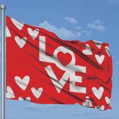 Rode Liefdesvlag - Rode Love Vlag - Valentijnsdag Vlag - 120x80cm