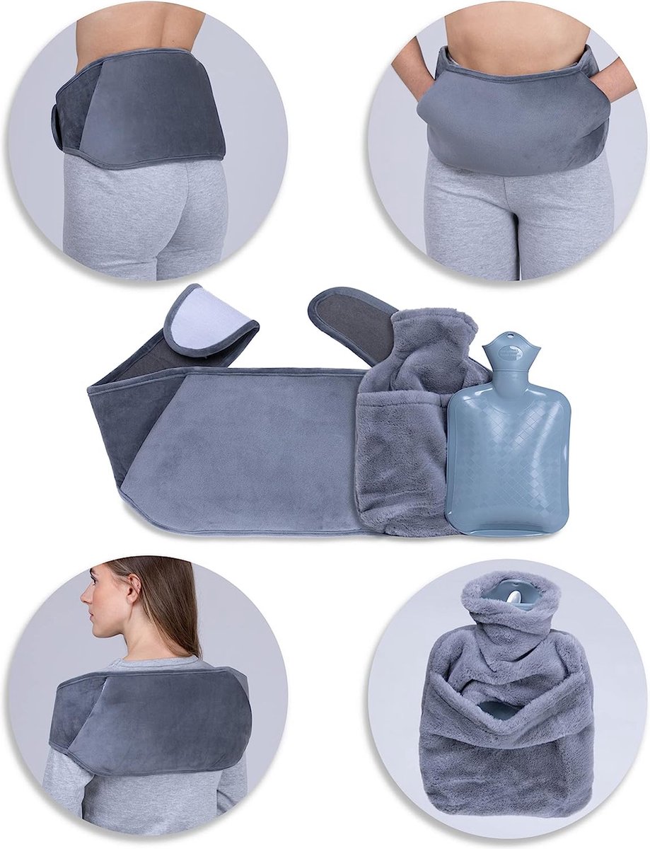 Goedkoopste warmwaterzak voor pijnverlichting, krampen, rug, hand, taille, bedwarmers, cadeau voor vrouwen, senioren en kinderen 123 x 20 cm