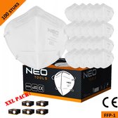 Demi-masque anti-poussière Neo Tools - FFP1 - 5 couches - Certifié CE - Pack XXL 100 pièces