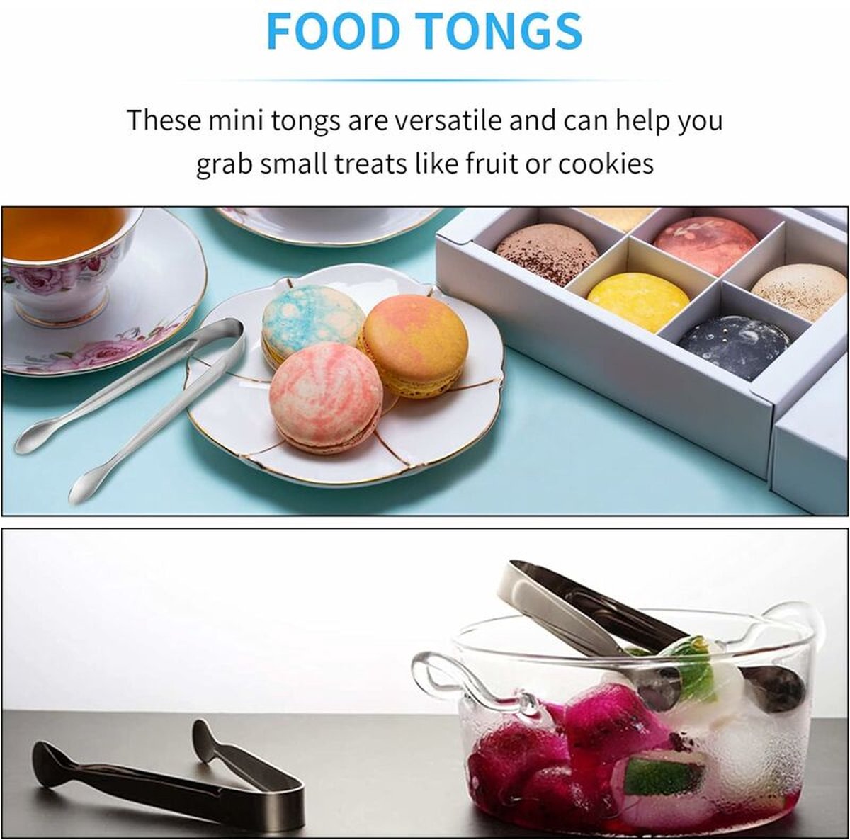 U-vormige Ijstang Roestvrij Staal - 10 Cm Mini Serveertang Voor Suikerklontjes Ideaal Voor Theekransje En Desserts