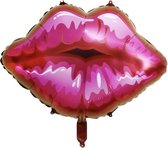 Folie Ballon Lippen Groot Formaat Rood/Rose