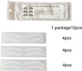 Jellz Airbrush / Microblading voorgevormde wegwerp wenkbrauw stickers, sjabloon 3 verpakkingen met 12 paar