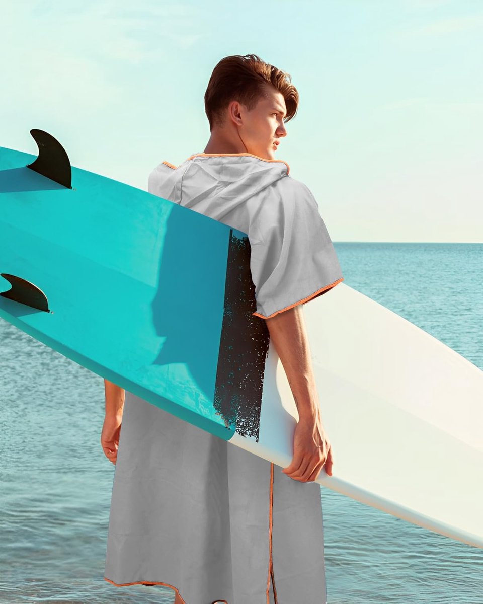Brentfords Handdoek Poncho Volwassen Hooded Groot Bad Zwemmen Surf Strand Absorberende Microfiber Droog Veranderende Gewaad voor Mannen Jongens Sneldrogend Chocolade
