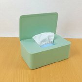 Vochtig Toiletpapier Houder - Mintgroene Tissuebox - Opbergbox voor Vochtige Doekjes, Babydoekjes en Tissues - Met Siliconen Afdichting - Doekjes houder - Toilerpapier houder - Vochtige doekjes dispenser