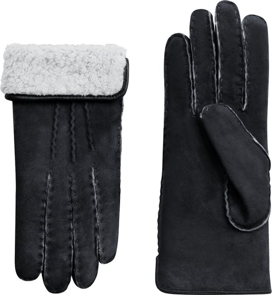 Laimböck Vantaa - Handgenaaide lammy dames handschoenen van schapenvacht Color: Black, Size: 6.5