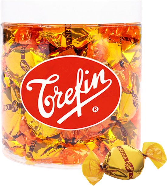 Foto: Trefin orfina botertoffees nostalgisch snoep in herbruikbare bokaal 350g