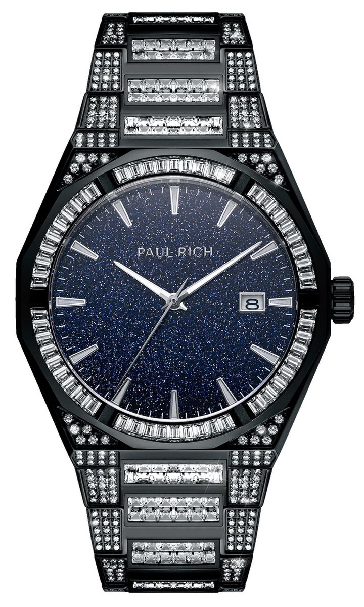 Paul Rich Iced Star Dust II Black ISD201 horloge 43 mm