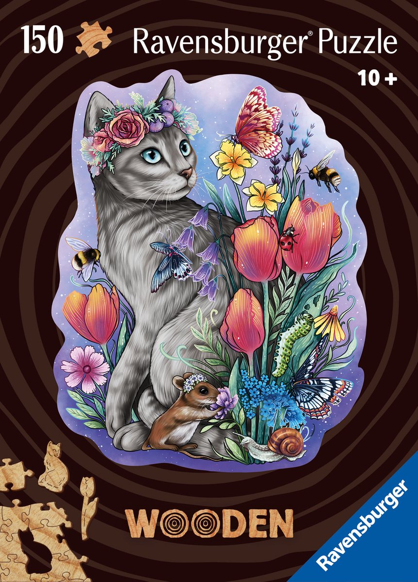 Houten puzzel: Lovely cat 150 stukjes
