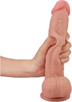 Gode ​​réaliste Playmore® avec peau mobile - Avec ventouse - 23 cm - Gode double couche réaliste - Avec ventouse puissante et scrotum