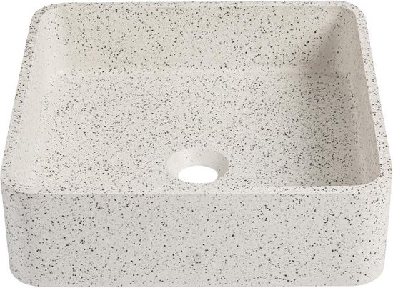 Foto: Shower design vierkante wastafel om te plaatsen van terrazzo l39 x b39 cm stochi l 39 cm x h 12 cm x d 39 cm