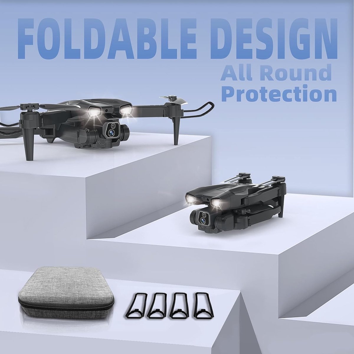 Drone Avec Caméra 1080P LE-IDEA IDEA12 - Pliable, Positionnement Flux Optique, Retournement 360°, Commande Par Appli, Pour Adultes Débutants