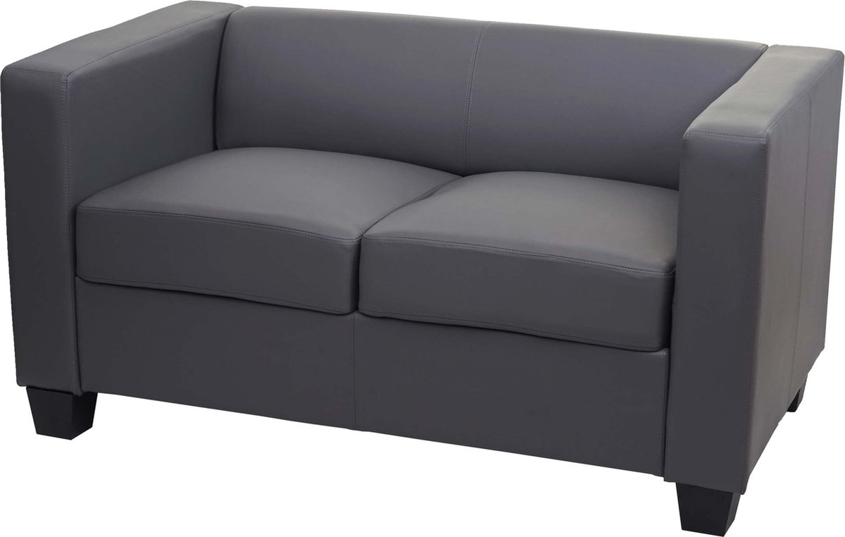 MCW 2-zits bank loungebank Lille ~ kunstleder, donkergrijs