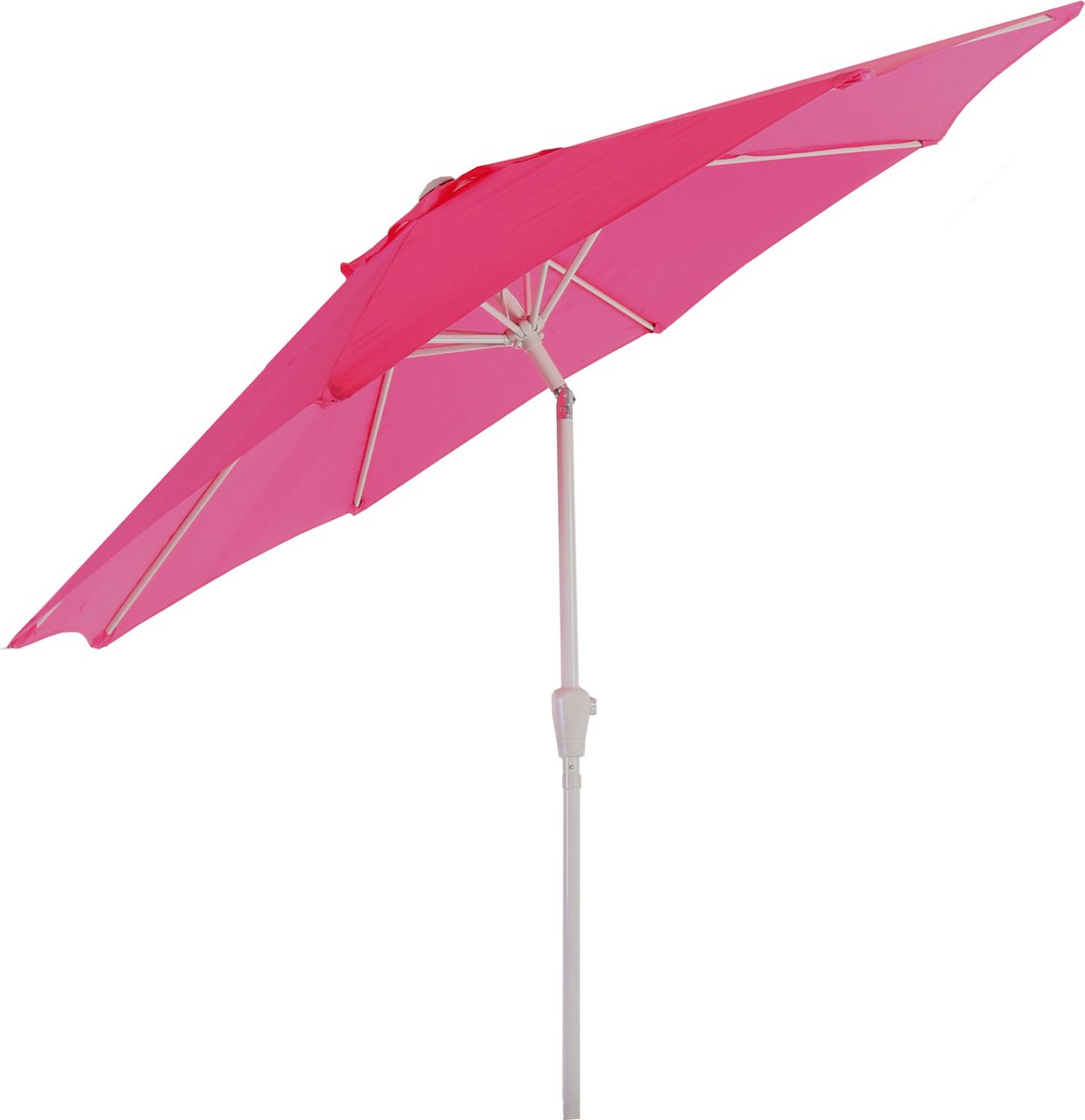 Parasol N19, tuinparasol, Ø 3m kantelbaar polyester/aluminium 5kg ~ roze