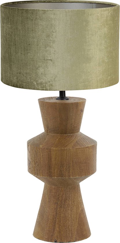 Light and Living tafellamp - groen - hout - SS102914