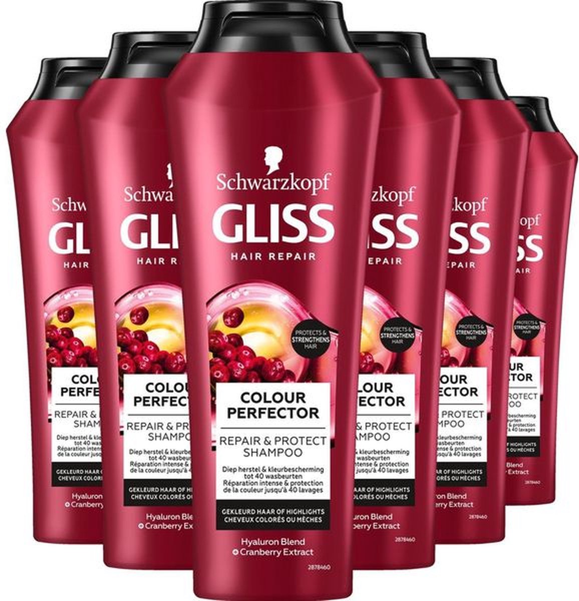Schwarzkopf - Gliss - Color Protect & Shine - Shampoo - Haarverzorging - 6x 250 ml - Voordeelverpakking