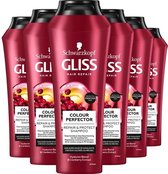 Schwarzkopf - Gliss - Color Protect & Shine - Shampoo - Haarverzorging - 6x 250 ml - Voordeelverpakking