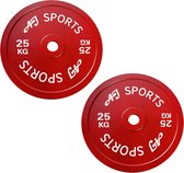 AJ- Sports Poids 25 kg - 2 Pièces - Disque de poids 50 mm - Jeu de poids - Haltères - Jeu d'haltères - Haltères - Banc de musculation - Fitness - Musculation