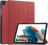 Tablet Hoes Geschikt voor Samsung Galaxy Tab A9 | Book Case met Standaard | Kunstlederen Beschermhoes | Tri-fold | Rood
