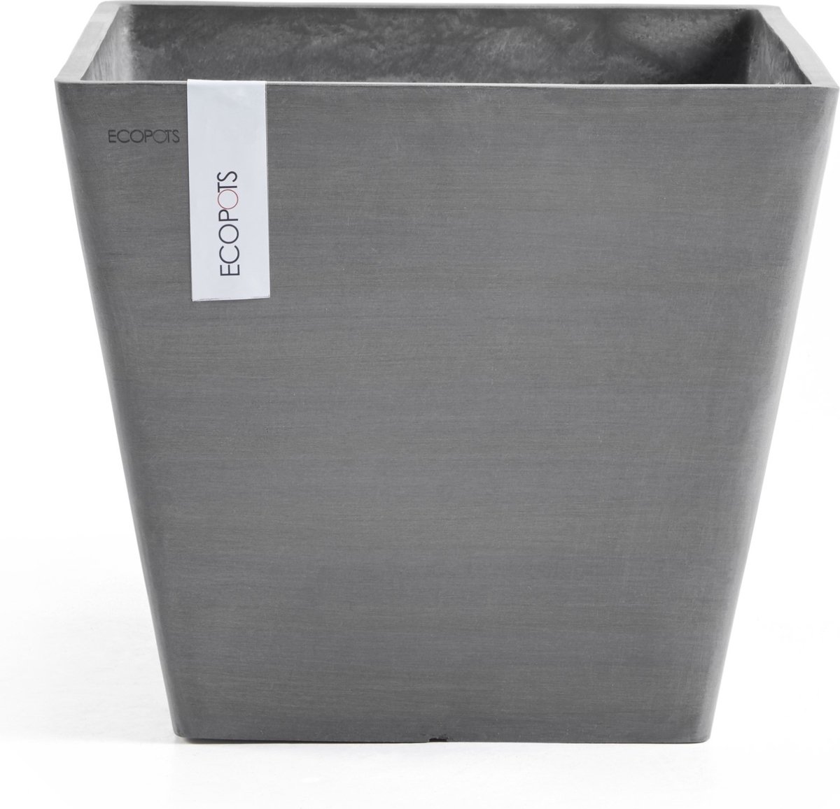 Ecopots Rotterdam 30 - Grey - 29,5 x H26,4 cm - Vierkante grijze bloempot / plantenbak