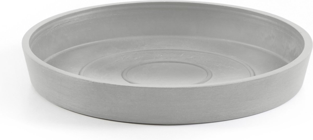 Ecopots Saucer Round - White Grey - Ø18 x H2,5 cm - Ronde witgrijze onderschotel met waterreservoir