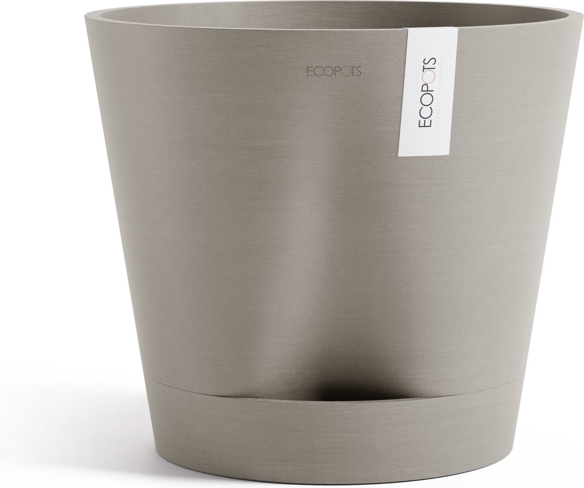 Ecopots Venice 2 40 - Taupe - Ø40,2 x H35,7 cm - Ronde taupe bloempot met waterreservoir