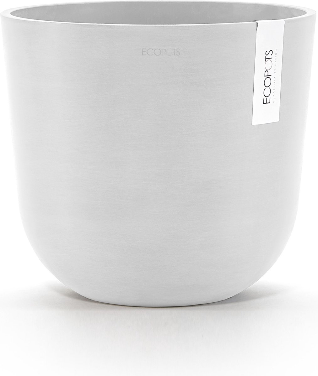 Ecopots Oslo 25 - Pure White - Ø25 x H21,8 cm - Ronde witte bloempot