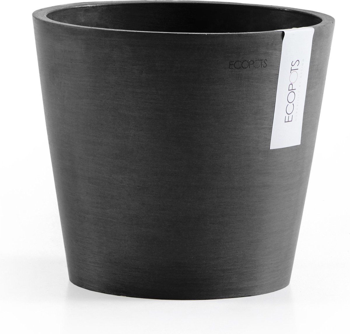 Ecopots Amsterdam 20 - Dark Grey - Ø20 x H17,1 cm - Ronde donkergrijze bloempot