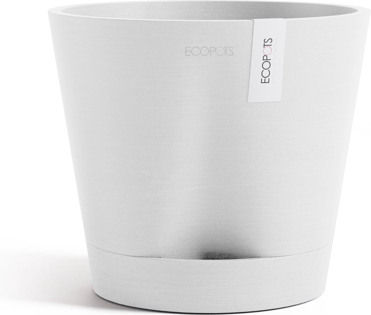 Ecopots Venice 2 20 - Pure White - Ø20,1 x H17,7 cm - Ronde witte bloempot met waterreservoir