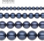 Swarovski Elements, 50 stuks Swarovski Parels, 8mm (40cm), night blue, 5810