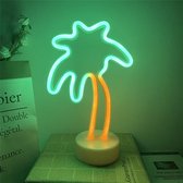 ZoeZo Design - Neon LED lamp Palmboom op voet - Palm - Geel - Groen - Decoratie - USB - Sfeerverlichting - Tropisch - Neon Verlichting